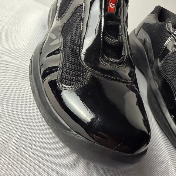 Authentic Prada Americas Cup PS 0906 Black Leather Sneaker Sz 7.5 Linea Rossa main image 14